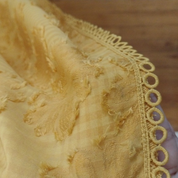 Lulus Charm and Charisma Mustard Yellow Burnout Floral Midi Dress Size L - Picture 8 of 14